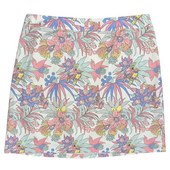 NWT Talbots Plus Petite Tropical Floral Canvas A-Line Mini Skirt Size 16WP - Picture 1 of 12